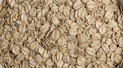 Macro Texture of Organic Rolled Oats for Healthy Breakfast Food Background