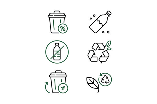 Eco friendly icons for recycling and waste management concept icon reduce reuse recycle