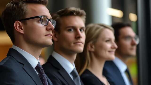 Business team assesses current situation in a modern office environment, business team analyzing the current situation close-up