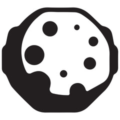 Full Moon Vector Symbol with Craters for Astronomy and Science Design. © AbdullahAlMahmud