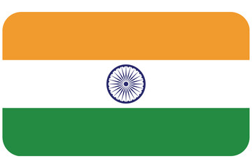 India vector flag in official colors and 3:2 aspect ratio. Indian flag. Flat vector illustration
