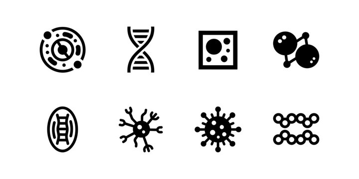 Collection of vector icons set of cell symbols in modern, simple, clean and abstract style. Icons for business, science, and personal branding.