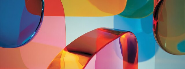 Vivid Translucent Shapes with Soft Light and Colorful Palette for Creative Design Inspiration