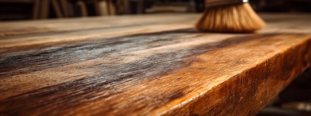 Smooth Reclaimed Wood Tabletop with Subtle Strokes Highlighting Natural Texture and Detail in Craftsmanship