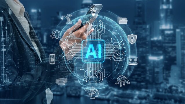 Global AI artificial intelligence transforms AI technology worldwide. Global artificial intelligence connects data, drives AI automation, and artificial intelligence empowers AI innovation. Marrow - Powered by Adobe