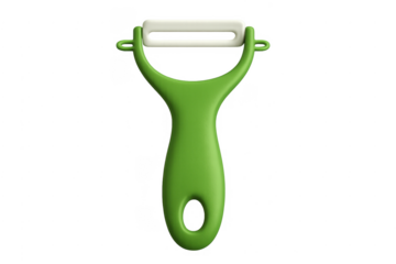 Green vegetable peeler kitchen utensil preparing food