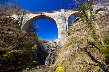 Pont du Diable old bridge spanning gorge