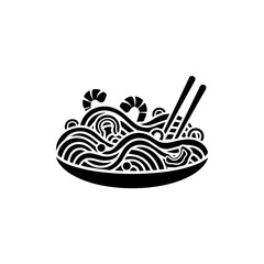 Illustrated bowl of ramen isolated on transparent background, Vector
