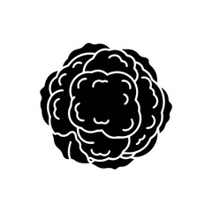 Intricate black and white flower design isolated on transparent background, Vector
