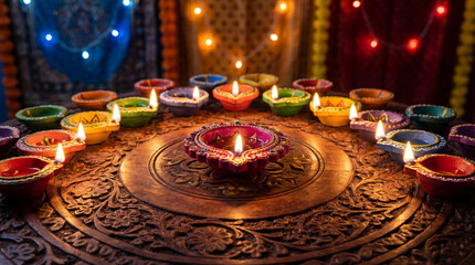 traditional Indian oil lamps