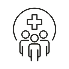 public health icon, isolated linear sign on white background