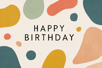 Retro-Inspired Happy Birthday Card Design with Muted Colors