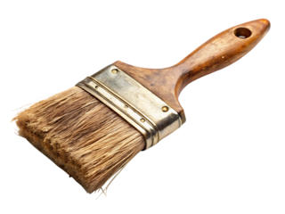 Grunge brush, isolated on white background, PNG. AI Generated