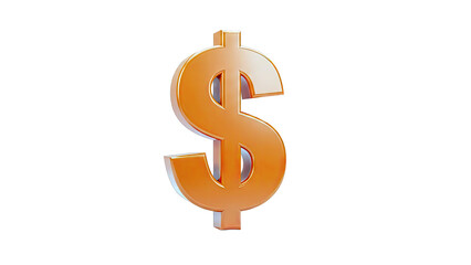 Fototapeta premium Golden Dollar Sign Isolated on White Background