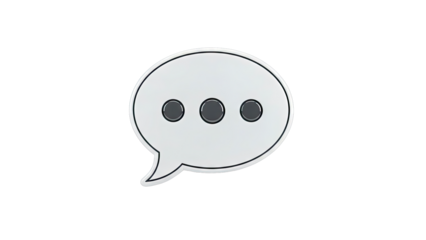 Speech Bubble with Dots on White Background