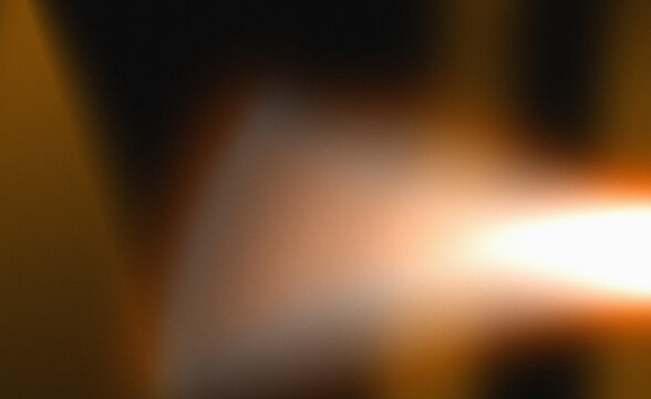Abstract warm light flare background with gold gradient and grain texture