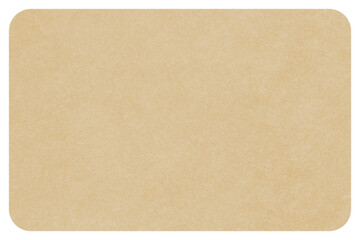 blank card with rounded corners made of tissue paper against white