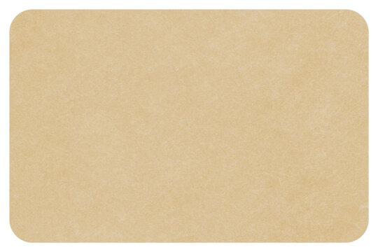 blank card with rounded corners made of tissue paper against white