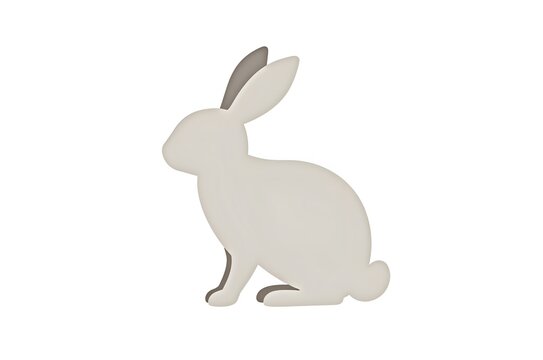 Stylized Illustration of a Sitting Rabbit