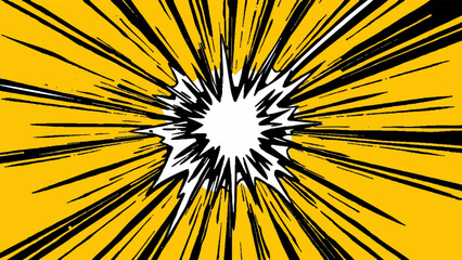 Bright yellow abstract sunburst background with glowing rays and warm summer light illustration