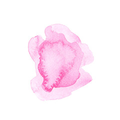 Fototapeta premium pink hand painted watercolor with brush strokes on a white background