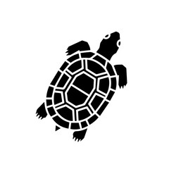 Silhouette of a sea turtle isolated on transparent background, Vector