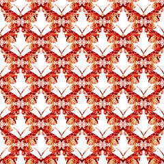 Seamless pattern with abstract butterflies made from watercolor splashes