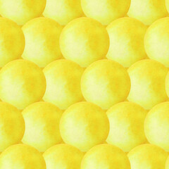 A seamless pattern with watercolor yellow circles. A bright summer print.