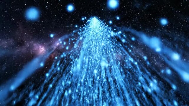 Blue Particle Stream in Space.