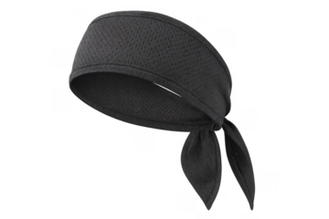 Black athletic tie-back headband for sports training