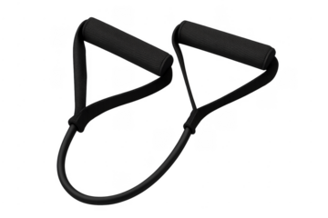 Black resistance band with handles for fitness training