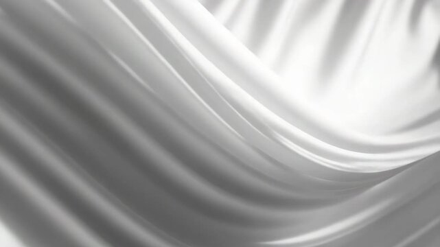 Soft flowing fabric folds creating abstract monochrome wave background