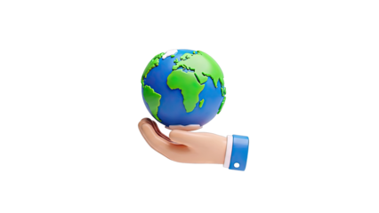 Hand Holding Earth Globe - 3D Illustration