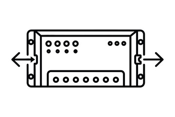 Obraz premium Electronic Hardware Port Connector Diagram with Sliding Arrows