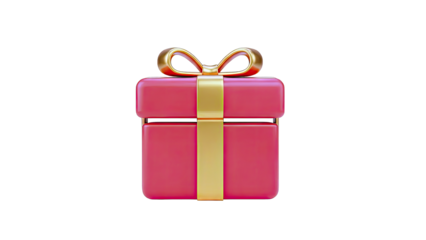Red gift box with gold ribbon and bow