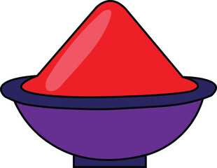 Red Powder in Purple Bowl holi color