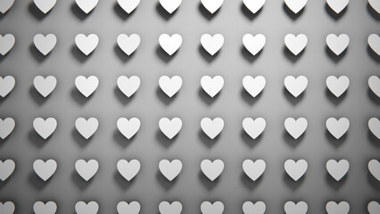 Elegant monochrome heart garland in a romantic atmosphere for Valentine's Day celebrations