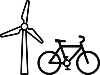 Eco Friendly Green Energy and Sustainable Transport Vector Illustrator