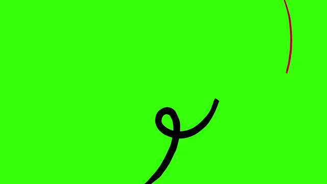 Hand Drawn Black and Red Animated Arrows Motion Graphics on Green Screen for Chroma Key, Dynamic Sketch Directional Pointers, Social Media Marketing Elements, Attention Grabbing Creative Art Assets