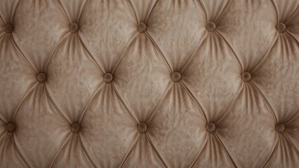 Naklejka premium Patterned upholstery fabric with tufted buttons and diamond stitching.