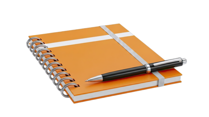 Orange Spiral Notebook with Pen