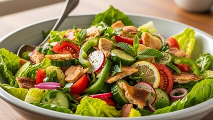 Fresh mixed green healthy food salad.