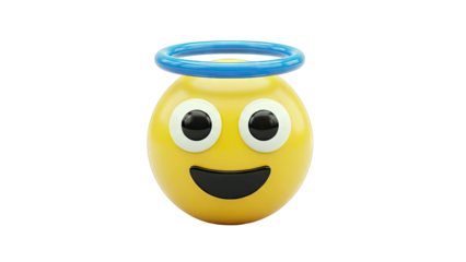 Smiling Angel Emoji with Halo - 3D Render