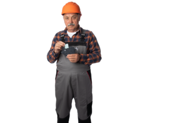 Construction Worker Holding Piggy Bank
