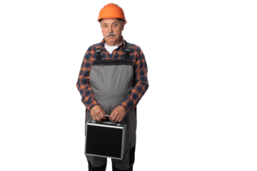 Construction Worker with Toolbox