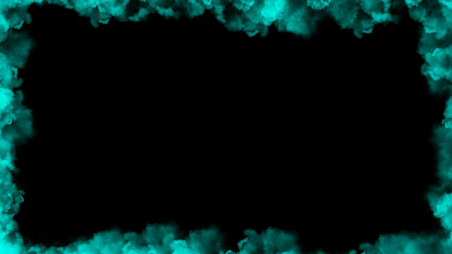 Smoke frame misty texture effect for film , text or space . Blue border texture overlays.