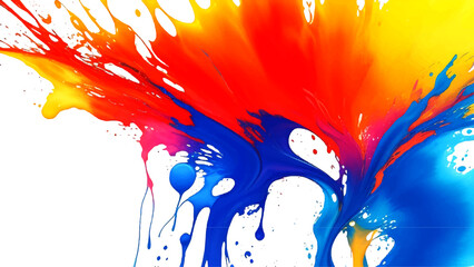 Abstract Vibrant Explosion of Colors: Dynamic splashes of vivid hues create a captivating visual spectacle, symbolizing creativity and artistic expression. © Ateş