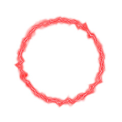 Red circle electric energy effect isolated on white background  © iPood