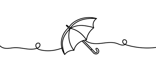 Umbrella line art vector for rain and weather concepts. png and vector illustraton on transparent background