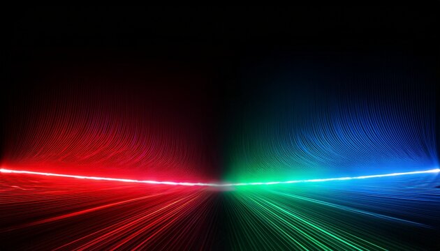 Black Background With Rgb Red Green Blue Light Line Display